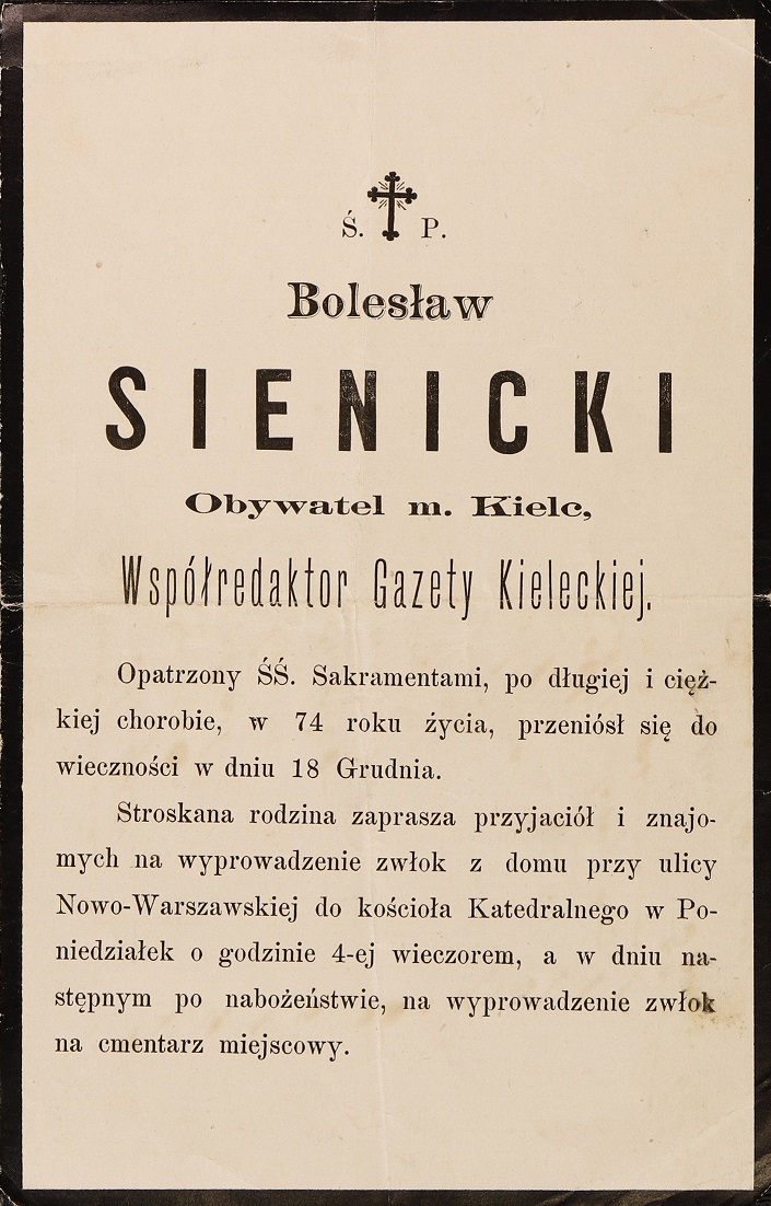 Nekrolog red. Sienickiego